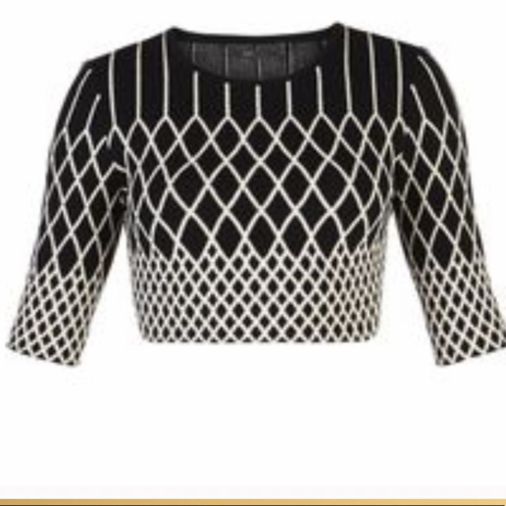 Bcbgmaxazria color block detail black/comb top - Picture 4 of 9